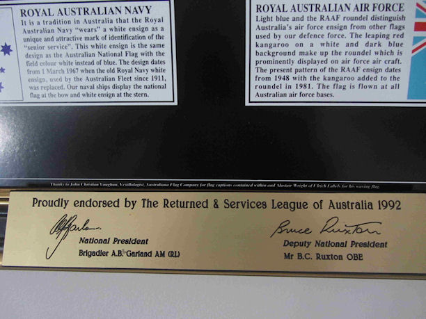 Detail showing the official Endorsement Plaque