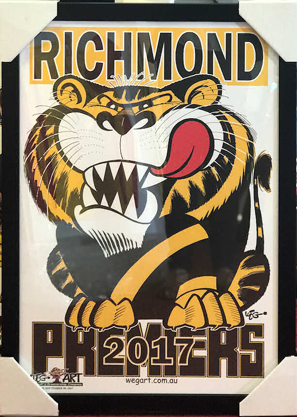 Custom Framed Tigers 2017 Premiership 'WEG-ART' Poster Tigers 2017 Premiership WEG-ART Poster