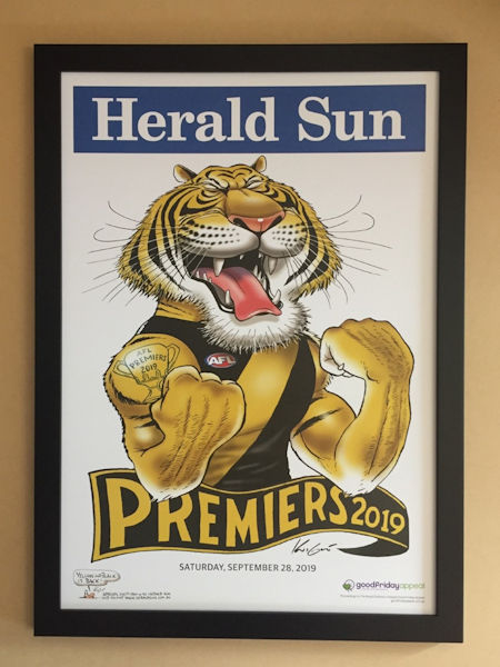 Custom Framed Tigers 2019 Premiership 'HERALD-SUN' Poster Tigers 2019 Premiership HERALD-SUN Poster