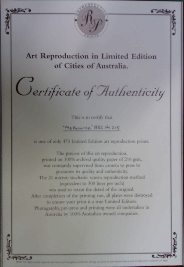 This COA is it's Provenance This Limited Edition comes With a Certificate Of Authenticity (COA)